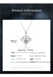 Dettaglio del ciondolo a cuore in Moissanite freccia di Cupido in argento sterling S925