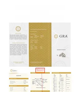 GRA certificate for 1.0ct moissanite showing D color and VVS1 clarity details