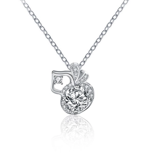 Collier en argent sterling 925 avec pendentif gourde et pierre de moissanite