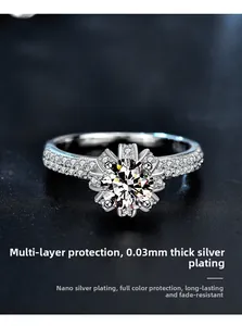 Detailed macro view of silver crown ring with multi-layer 0.03mm plating for durability