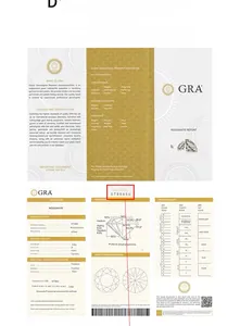 Detail view of 1.0ct D Color VVS1 Moissanite GRA authenticity certification report