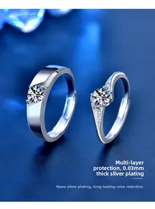 Macro detail of silver-plated couple rings with 0.03mm thickness for lasting color