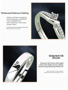 Macro detail of S925 sterling silver ring featuring 4A cubic zirconia and hallmark engraving