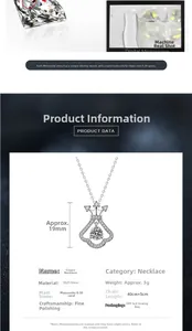 Detailed view of S925 silver crown necklace with a 0.5ct moissanite pendant