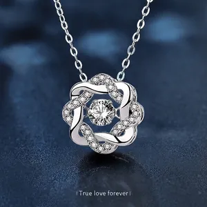 S925 Sterling Silver Moissanite Star Pendant Necklace Elegant Dancing Stone Sparkly Rhinestone Choker For Women Jewelry