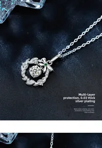 Détail du pendentif couronne en argent sterling 925 avec moissanite et placage argent