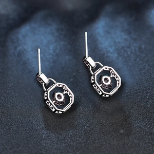 Classic 925 sterling silver moissanite stud earrings with an octagonal geometric frame