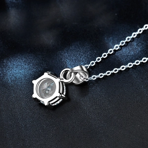 925 sterling silver necklace with 1-carat moissanite pendant in six-prong setting