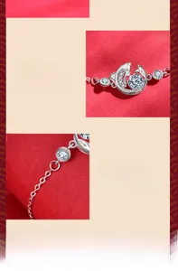 Macro d'un bracelet carpe koi en argent 925 avec incrustation de moissanite brillante