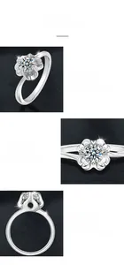 Macro shot of Moissanite ring detail showing four-prong setting and high-fire brilliance