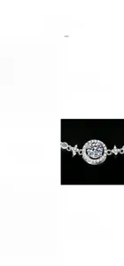 Macro view of S925 sterling silver moissanite bracelet with star and moon cluster setting