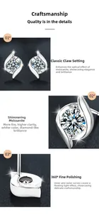 Détail macro d'un clou d'oreille moissanite en argent S925 avec poinçon 0,50ct