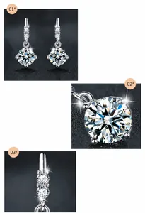 Macro details of S925 sterling silver moissanite stud earring showing four-prong setting