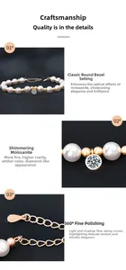 Dettaglio del ciondolo in moissanite con perle e chiusura a moschettone dorata