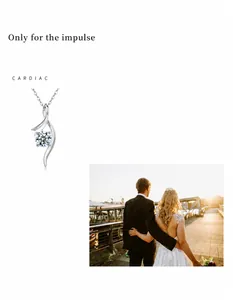 Makro-Detail des S925 Silber-Moissanit-Anhängers mit elegantem Schleifendesign