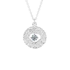S925 sterling silver dreamcatcher wreath necklace with sparkling moissanite pendant