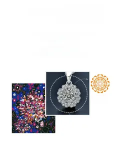 Détails du pendentif kaléidoscope en argent S925 avec moissanite et pavage serti