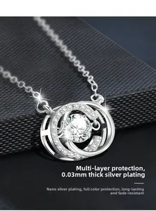 Detail of 925 silver necklace featuring 0.03mm plating and nano color retention