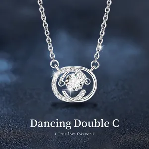 925 Sterling Silver Moissanite Pendant Necklace Elegant Floating Moissanite Necklace For Women Fashion Commute Jewelry