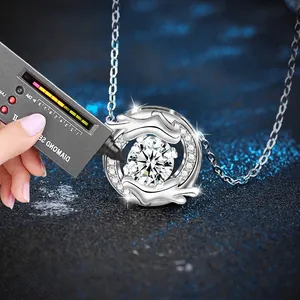 925 silver dragon year necklace with moissanite pendant passing diamond tester