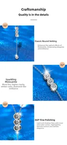 Macro shot of 925 silver moissanite pendant showing round bezel setting and 360-degree polish