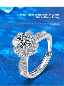 Gros plan d'une bague en argent 925 avec serti couronne et placage nano-argent