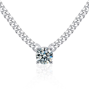 Collana a catena cubana in argento 925 per uomo con pendente in moissanite taglio tondo