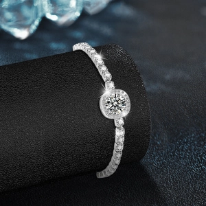 925 Sterling Silver Moissanite Bracelet Luxury Adjustable Halo Square Bolo Bracelet With GRA Certificate For Women Jewelry