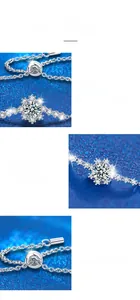 Macro shot of 925 sterling silver moissanite bracelet with four-prong setting detail