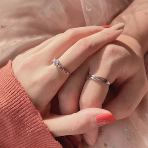 Romantische S925 Sterlingsilber Partnerringe mit Unendlichkeitssymbol und weißem Zirkon