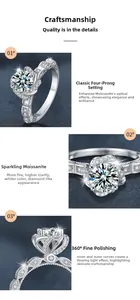Détail de la bague en moissanite avec serti à 4 griffes et motifs latéraux sophistiqués
