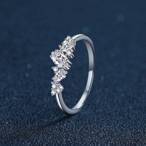 S925 Sterling Silver Moissanite Ring Marquise Cut Sparkling D Color VVS1 Moissanite Engagement Ring With GRA Certificate For Women Fashion Jewelry