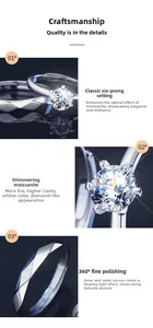 Vue détaillée d'une bague moissanite à six griffes montrant des facettes polies brillantes