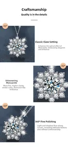 Vue macro du pendentif tournesol avec moissanite 1ct et sertissage à griffes