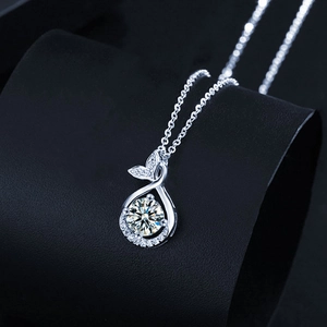925 Sterlingsilber Moissanit Fischschwanz Anhänger Halskette Für Damen Minimalistisch D Farbe Moissanit Schlüsselbeinkette Schmuck Geschenk