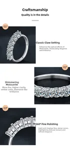 Macro detail of S925 sterling silver ring featuring fine moissanite stones in a pavé setting
