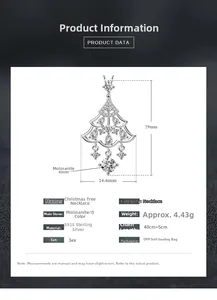 Spécifications du collier sapin de Noël en argent S925 avec pendentif en moissanite
