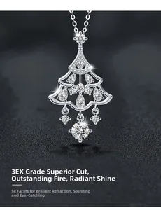 Détail du pendentif sapin de Noël en argent S925 avec moissanite 3EX à 58 facettes