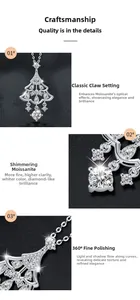 Détail du pendentif sapin de Noël en moissanite avec polissage fin à 360 degrés