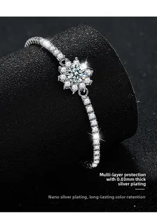 Détail macro du bracelet tournesol en argent avec placage nano pour la tenue des couleurs