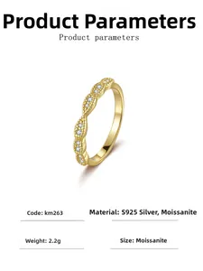 Detailed product specifications for the S925 silver wave ring with 18K gold plating