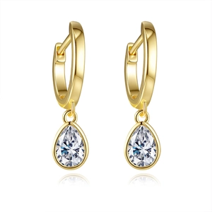 S925 Sterling Silver Moissanite Teardrop Stud Earrings 14K Gold Plated Pear Cut Moissanite Drop Earrings For Women Jewelry Gift