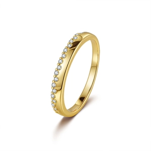 Anello Eternity in Argento Sterling S925 Placcato Oro Con Moissanite per Donna Gioielli a Fascia Con Pietre Intarsiate Geometriche Minimaliste Con Certificato GRA