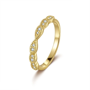 Eternity band ring in 18K gold plated S925 silver with marquise moissanite design