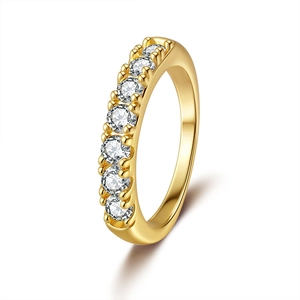 925 Sterling Silver Moissanite Ring For Women Gold Plated Minimalist Pave Inlaid Geometric Band Finger Ring Fashion Jewelry Gift