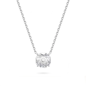 Collana con Ciondolo in Moissanite Taglio a Rosa in Argento Sterling 925 Incastonatura a Quattro Griffe Gioielli Eleganti per Donna Regalo di Anniversario