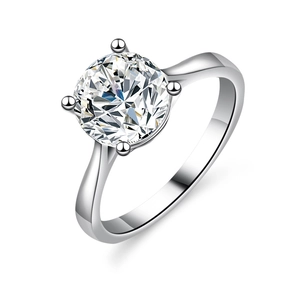 Classic Four-Prong 925 Sterling Silver Moissanite Ring For Women Sparkling Wedding Engagement Jewelry Anniversary Gift
