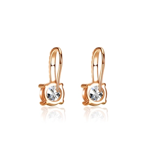 Élégantes boucles d'oreilles en argent s925 et moissanite rose gold serti quatre griffes