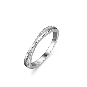 Elegant 925 Sterling Silver Moissanite Ring For Women Fashion Twisted Cross Band Inlaid Moissanite Jewelry Ring With GRA Certificate