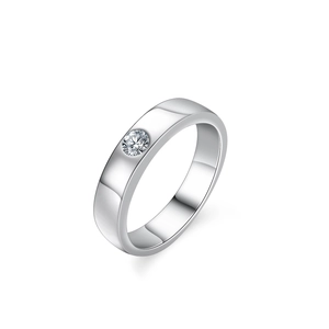 925 Sterling Silver Moissanite Ring For Men Minimalist Inlaid Gemstone Geometric Design Personalized Fashion Jewelry Gift